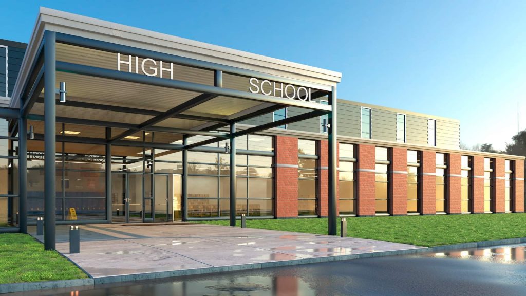 rendering of high school front